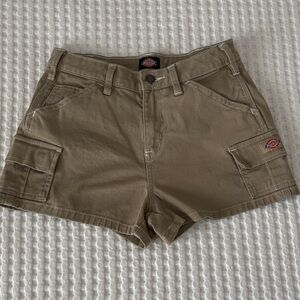 Dickies Women's Cotton Khaki Utility Cargo Light Stretch Shorts SZ 25